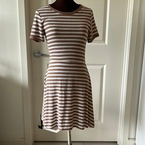 Forever 21 Tan and White Stripped Dress.
